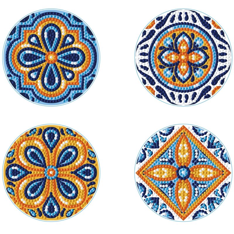 Diamond Dotz Coaster 10x10cm Kit - Portuguese Tiles (4 Pack)