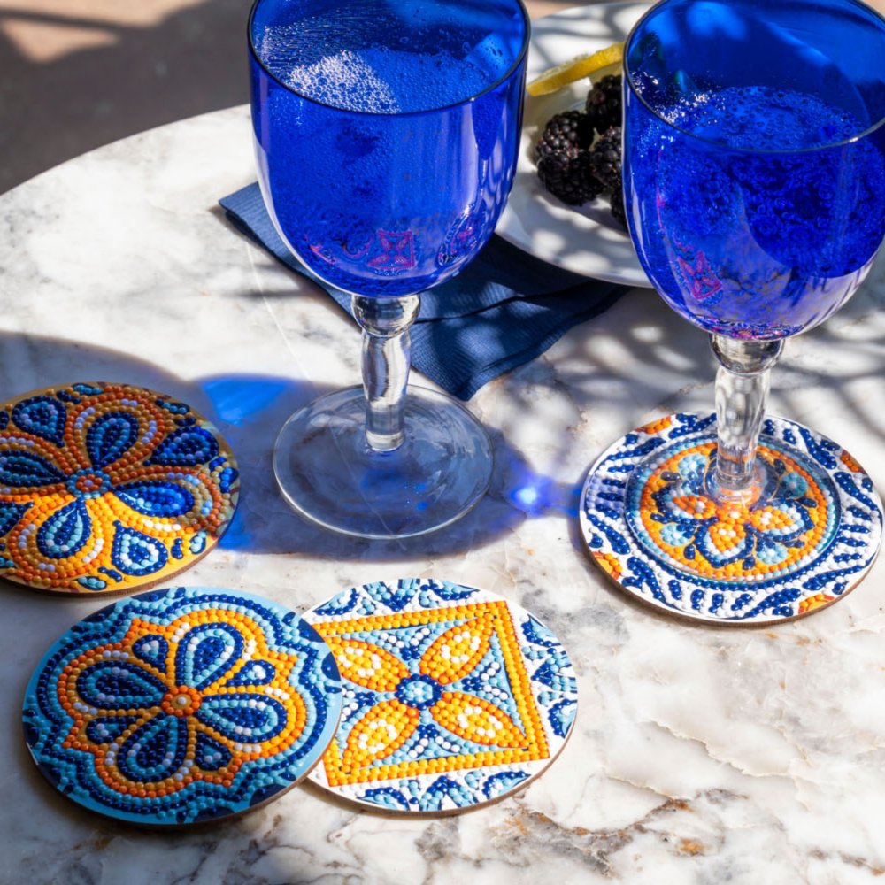Diamond Dotz Coaster 10x10cm Kit - Portuguese Tiles (4 Pack)