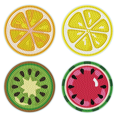 Diamond Dotz Coaster 10x10cm Kit - Tutti Frutti (4 Pack)