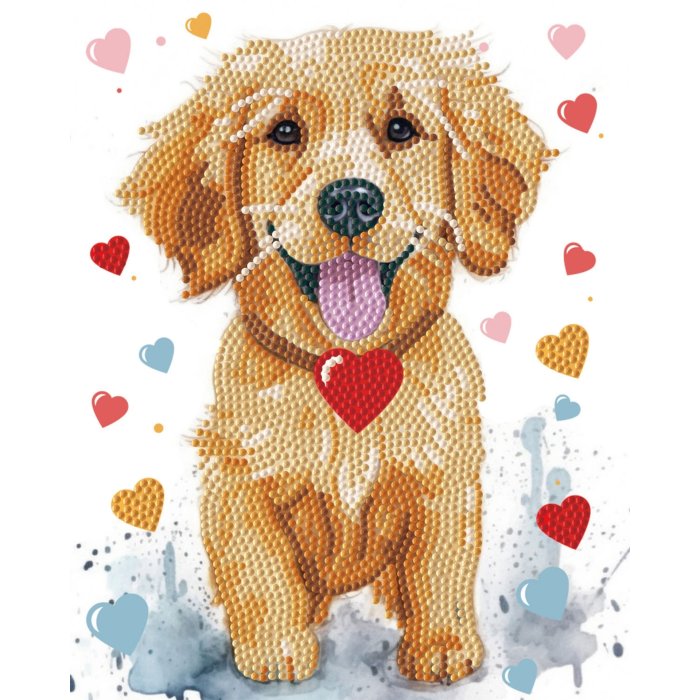 Diamond Dotz Stretched Canvas 20x2cm Kit - Puppy Love