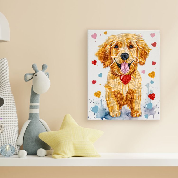 Diamond Dotz Stretched Canvas 20x2cm Kit - Puppy Love