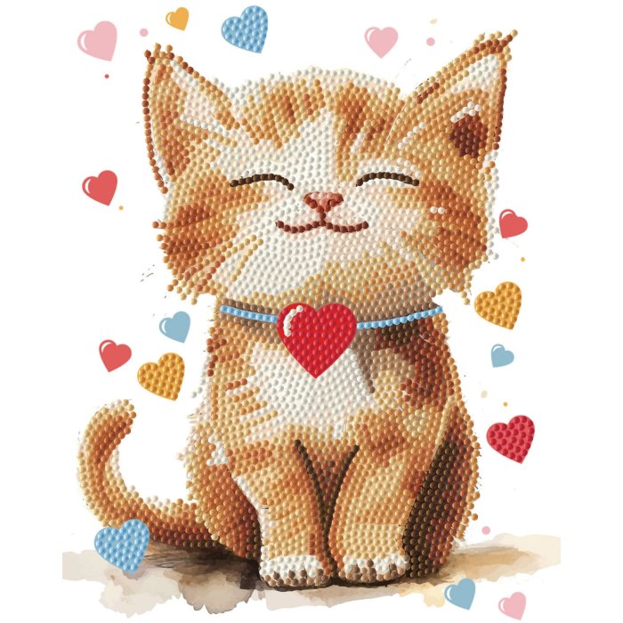 Diamond Dotz Stretched Canvas 20x2cm Kit - Darling Kitty