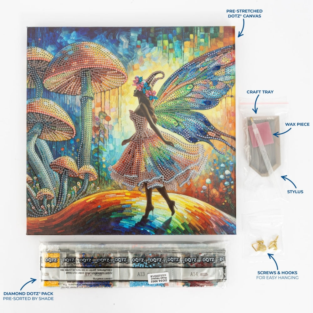 Diamond Dotz Stretched Canvas 30x30cm - Mosaic Fairyland