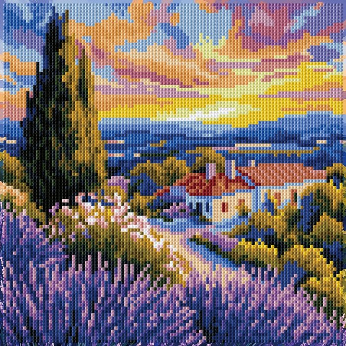 Diamond Dotz Stretched Canvas 30x30cm Kit - Lavender Sky