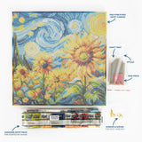 Diamond Dotz Stretched Canvas 30x30cm Kit - Sunflowers