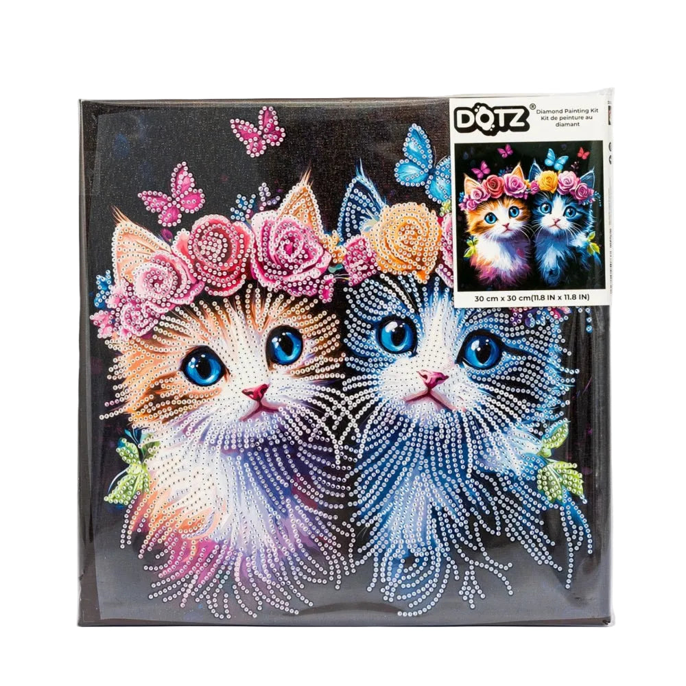Diamond Dotz Stretch Canvas 30x30cm - Floral Kitten