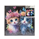 Diamond Dotz Stretch Canvas 30x30cm - Floral Kitten