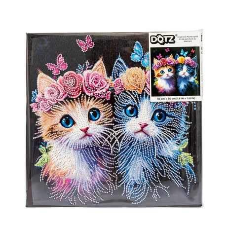Diamond Dotz Stretch Canvas 30x30cm - Floral Kitten