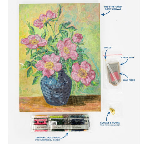 Diamond Dotz Stretched Canvas 30x40cm Kit - Rose Bouquet