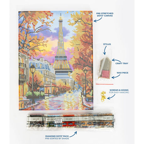 Diamond Dotz Stretched Canvas 30x40cm - Eiffel Autumn Glow