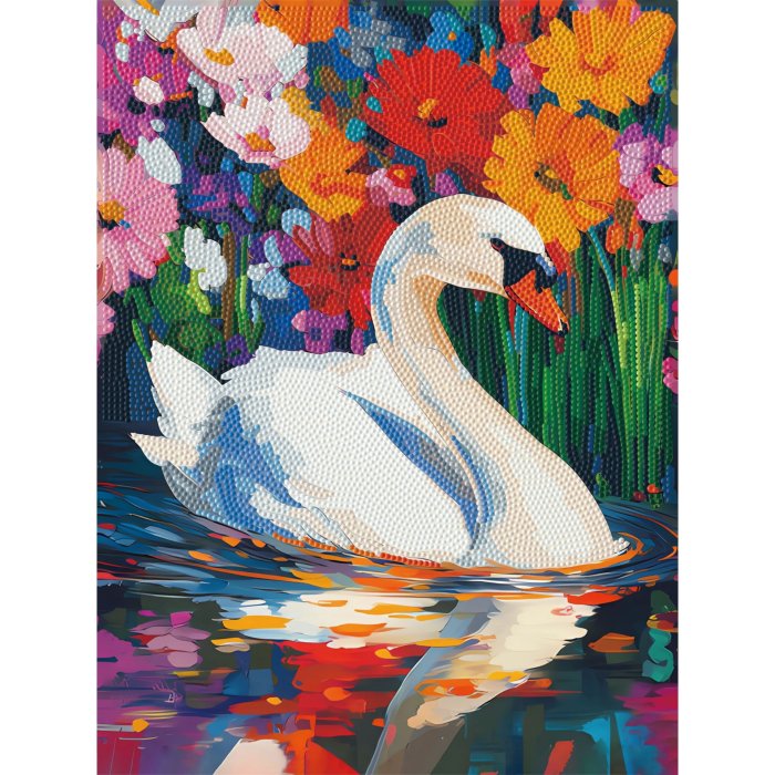 Diamond Dotz Stretched Canvas 30x40cm Kit - Swan Lake