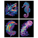 Diamond Dotz Dotzies Neon Flock 20x25cm - Sea Life (4 Pack)