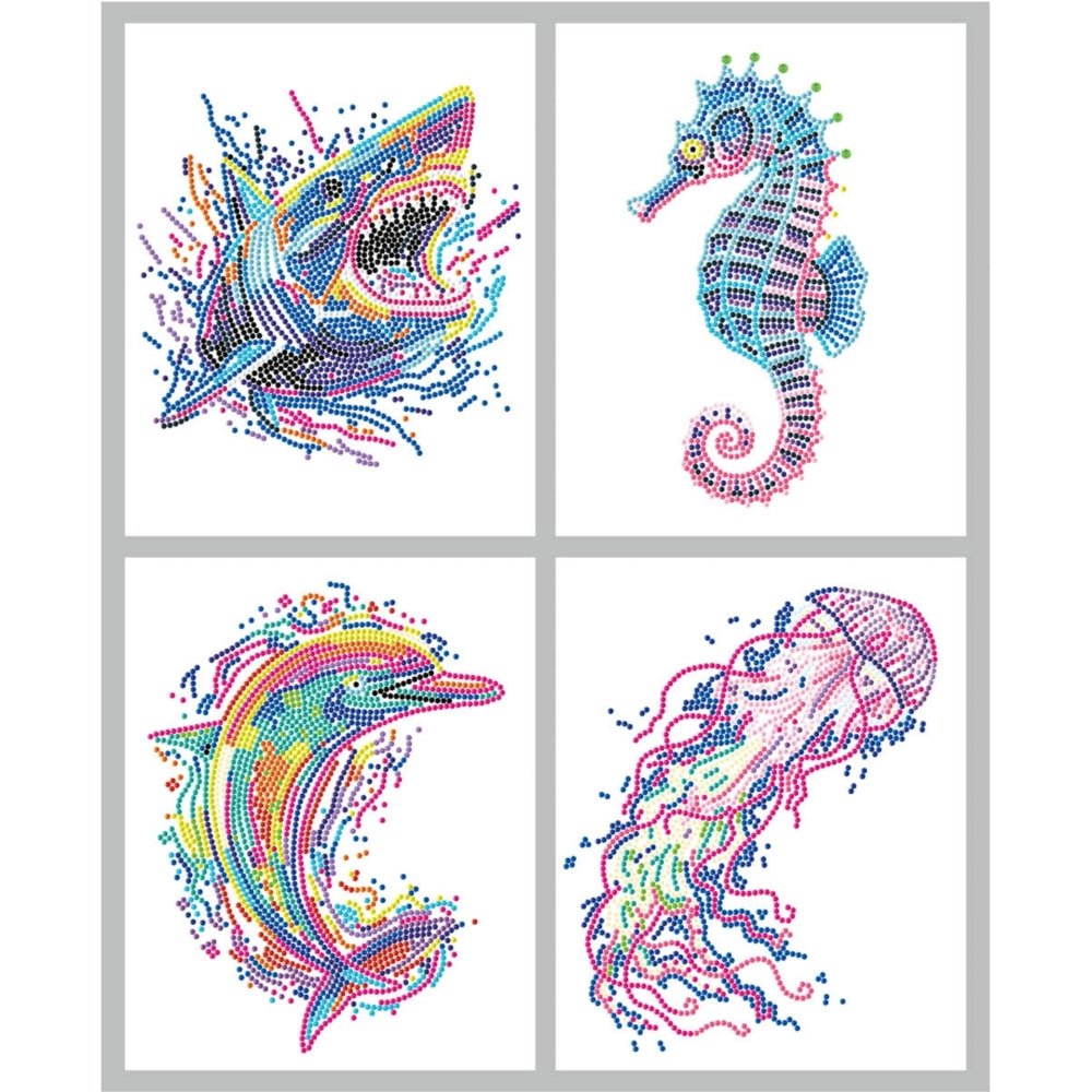 Diamond Dotz Dotzies Neon Flock 20x25cm - Sea Life (4 Pack)