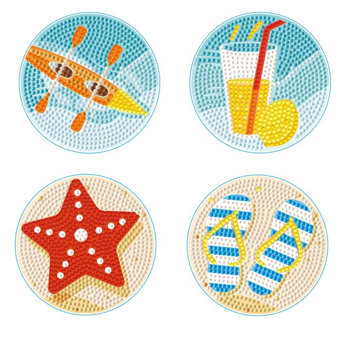 Diamond Dotz Coaster 10x10cm Kit - Vacation (4 Pack)