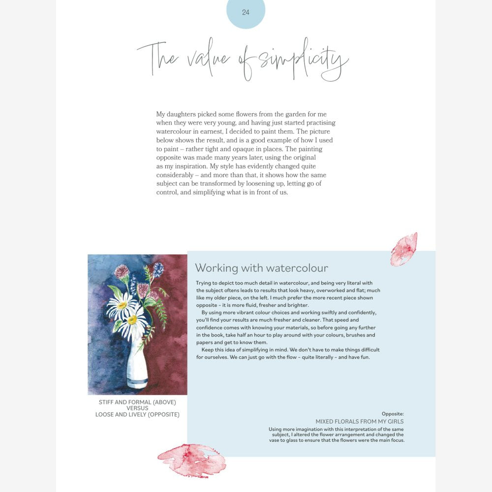Loose and Lively Flowers in Watercolour Inks Book