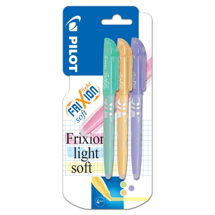 Pilot Frixion Light Soft Erasable Highlighters - Purple Yellow Green (3 Pack)