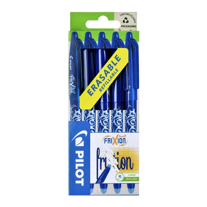 Pilot Frixion Ball Erasable Pens - Blue (5 Pack)