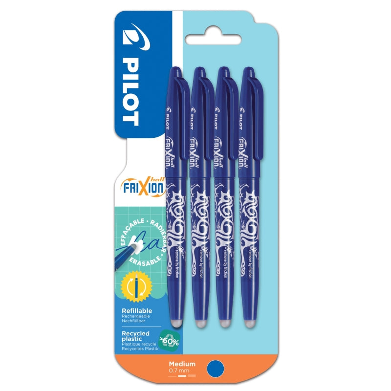 Pilot Frixion Ball Erasable Pens - Blue (4 Pack)