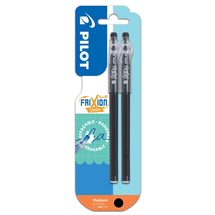 Pilot Frixion Ball Stick Pen - Black (2 Pack)