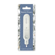 Elements Battery Eraser in its original retail packaging, featuring a white battery-shaped eraser with a charging port on a blue backing card with botanical illustrations.