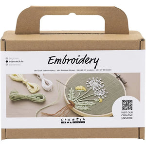 Mini Craft Kit Embroidery Frame Dusty Green Dandelion
