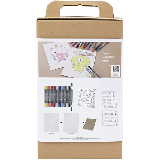 Craft Kit Drawing Mixed Figures Pastel Colours