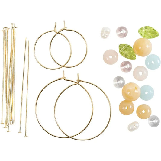 Mini Craft Kit Jewellery Earring Hoops With Beads