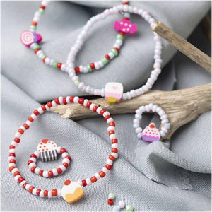 Mini Craft Kit Jewellery - Sweets Elastic Bracelet & Ring Kit