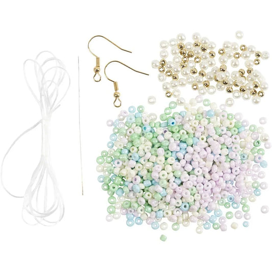 Mini Craft Kit Jewellery - Bead Elastic Bracelet & Earring Kit