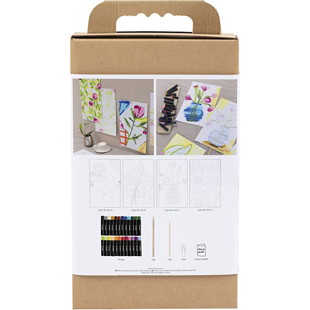 Craft Kit Oil Pastels - Flowers