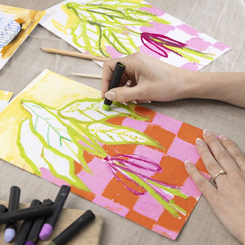 Craft Kit Oil Pastels - Flowers