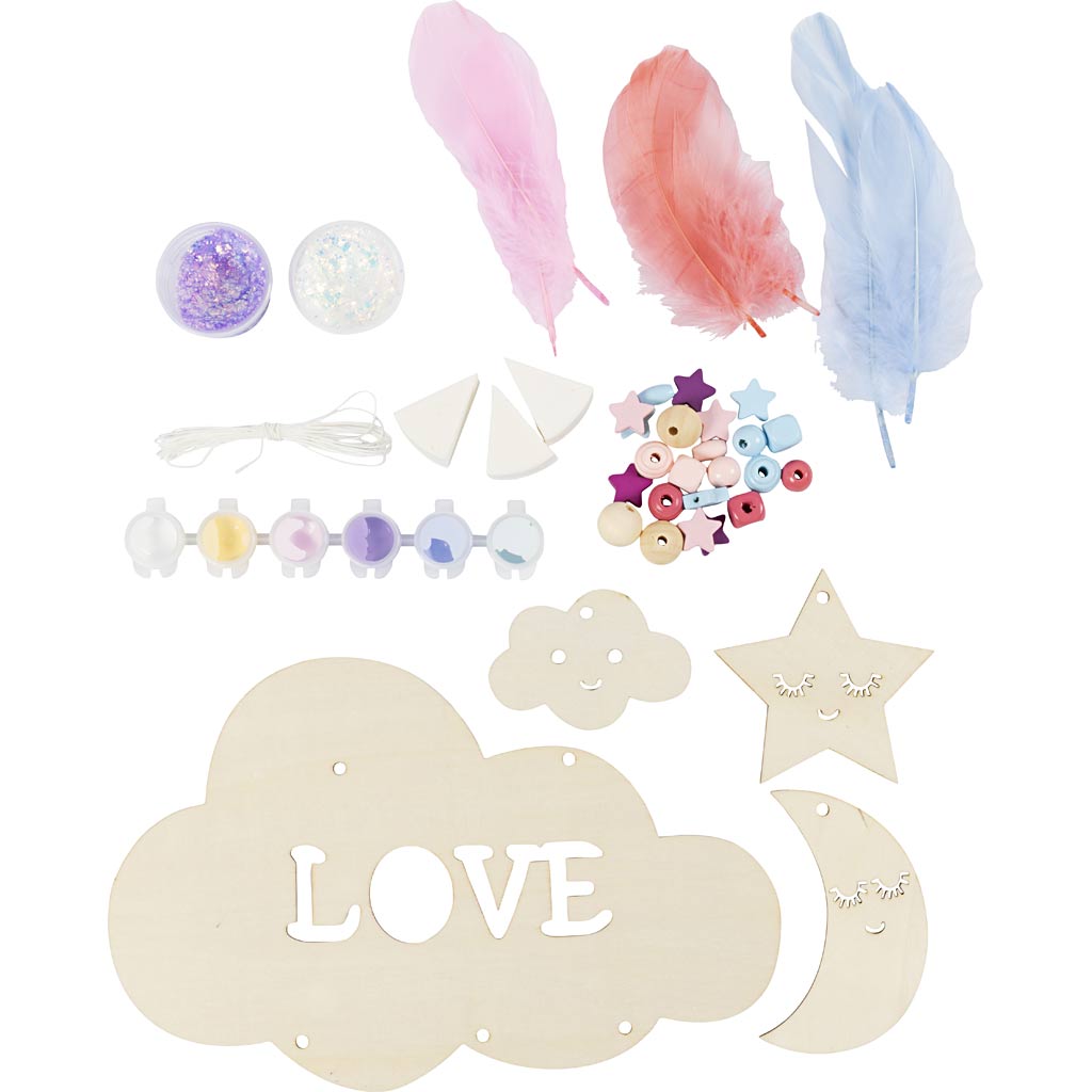 Craft Kit Decoration - Cloud Moon Star Glitter Colours