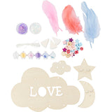 Craft Kit Decoration - Cloud Moon Star Glitter Colours