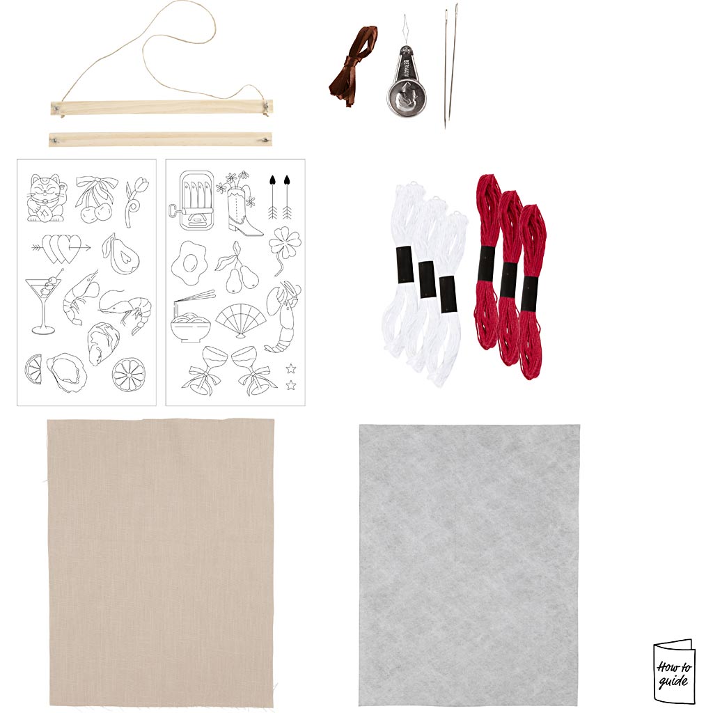 Craft Kit Embroidery - Hanging Decoration Flax