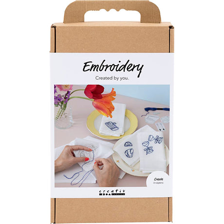 Craft Kit Embroidery - Off White Table Napkins