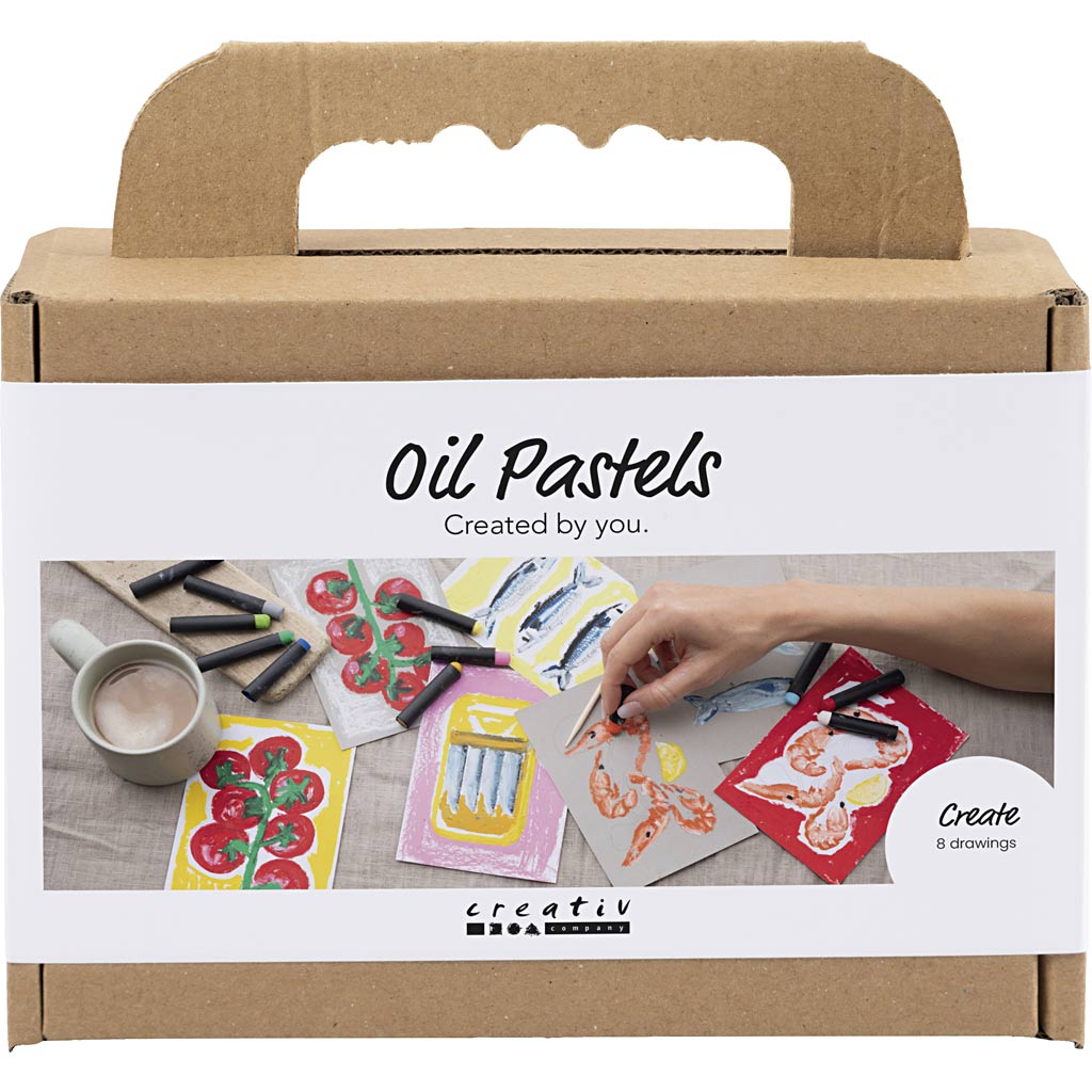 Mini Craft Kit - Oil Pastels Fish & Shellfish