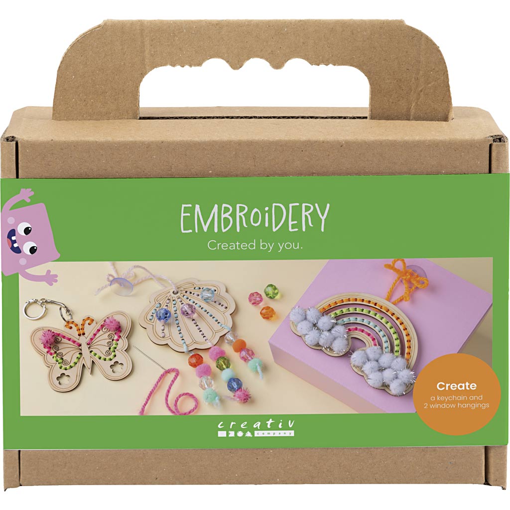 Mini Craft Kit Embroidery - Butterfly Shell Rainbow