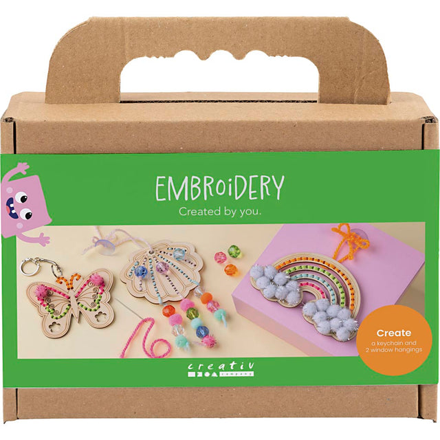 Mini Craft Kit Embroidery - Butterfly Shell Rainbow