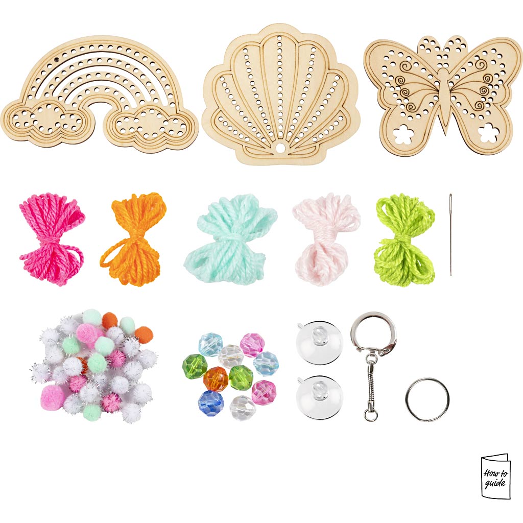 Mini Craft Kit Embroidery - Butterfly Shell Rainbow