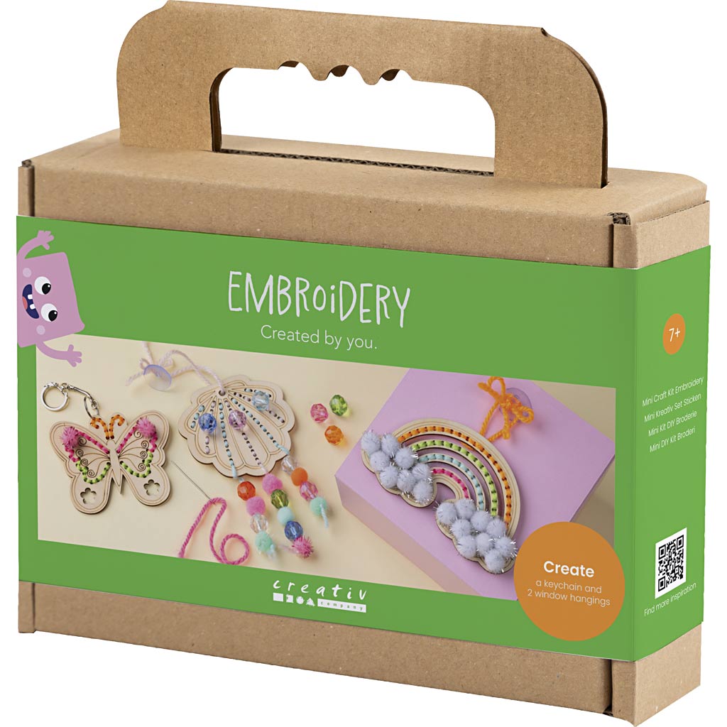 Mini Craft Kit Embroidery - Butterfly Shell Rainbow