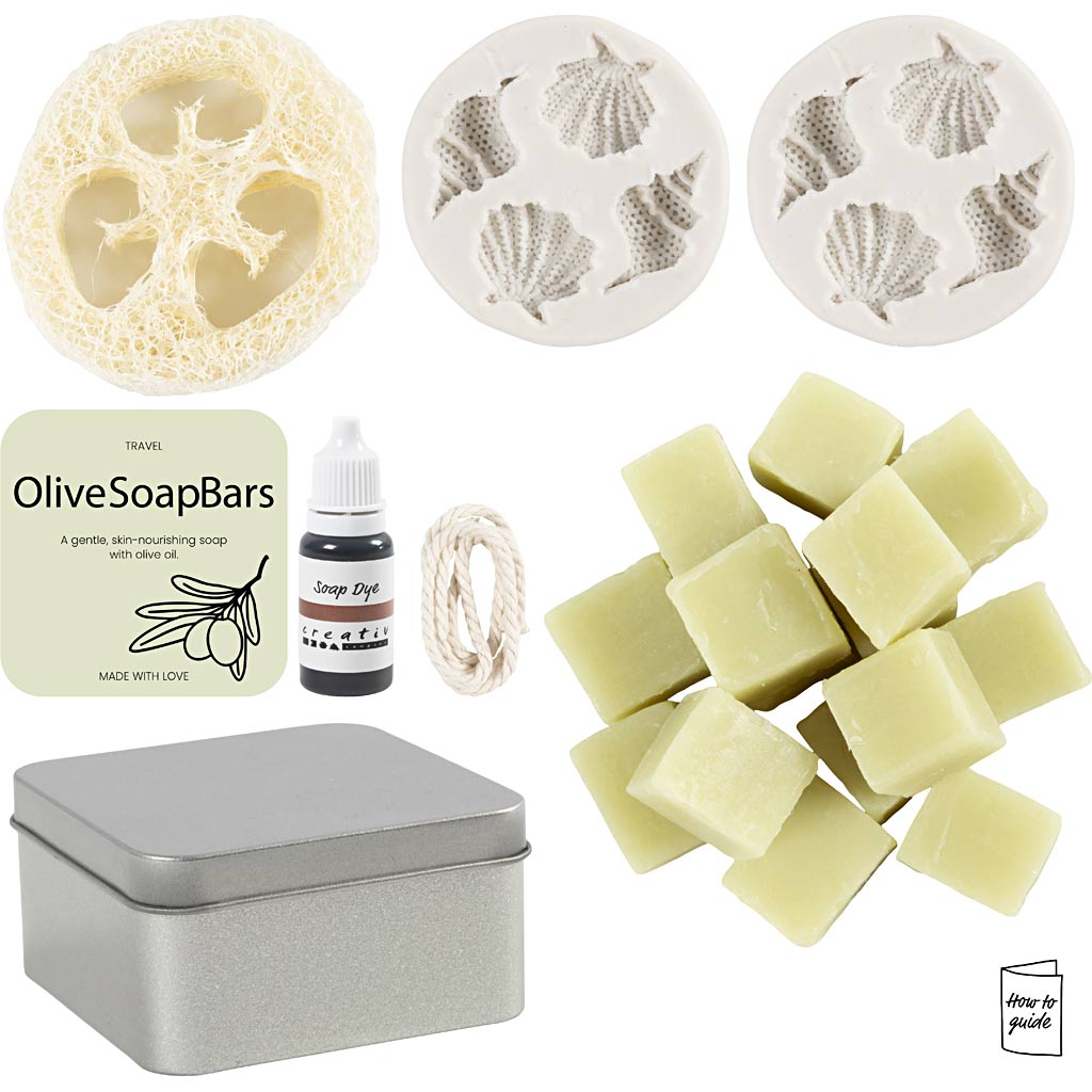 Mini Craft Kit Soap Making - Seashells Olive Green