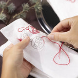 Craft Kit Embroidery - Christmas Napkins Red