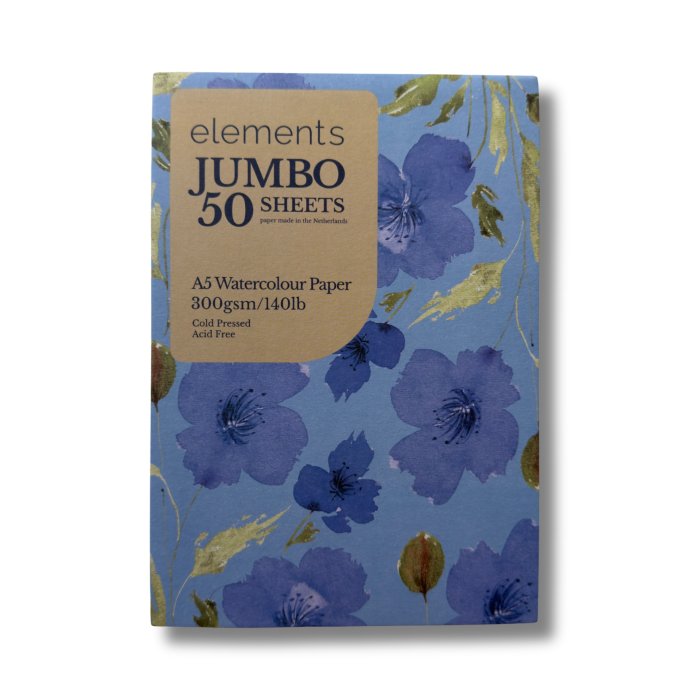 Elements Jumbo A5 Watercolour Paper Pad 300gsm (50 Sheets)