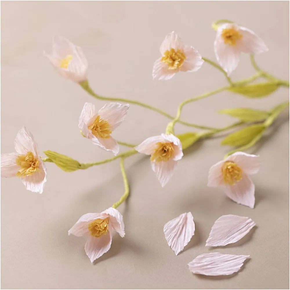 Mini Craft Kit Crepe Paper Flowers Cherry Branch