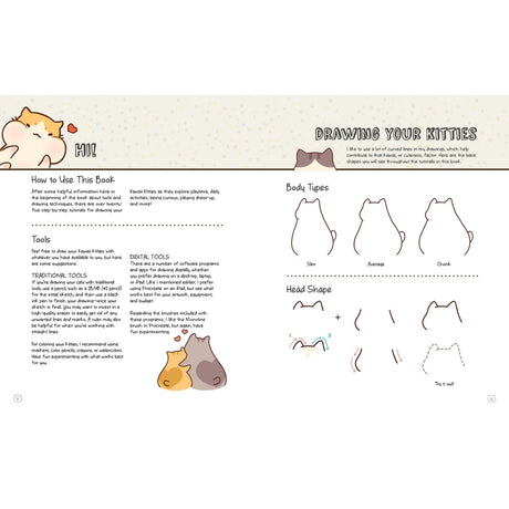 Draw & Color Kawaii Kitties Boook & Markers Set