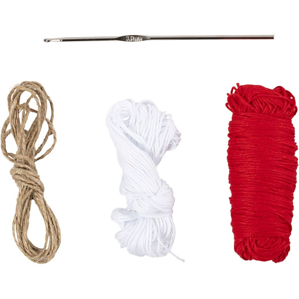Mini Craft Kit Crocheting - Red & White Stockings