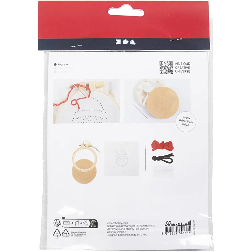 Mini Craft Kit Embroidery - Santa