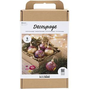 Craft Kit Decoupage, christmas red, Dried flowers