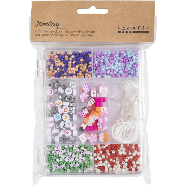 Craft Mix Jewellery Making Kit Pastel Colour Beads – Art Hobby