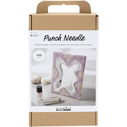 Craft Kit Punch Needle Mirror Pastel Colours